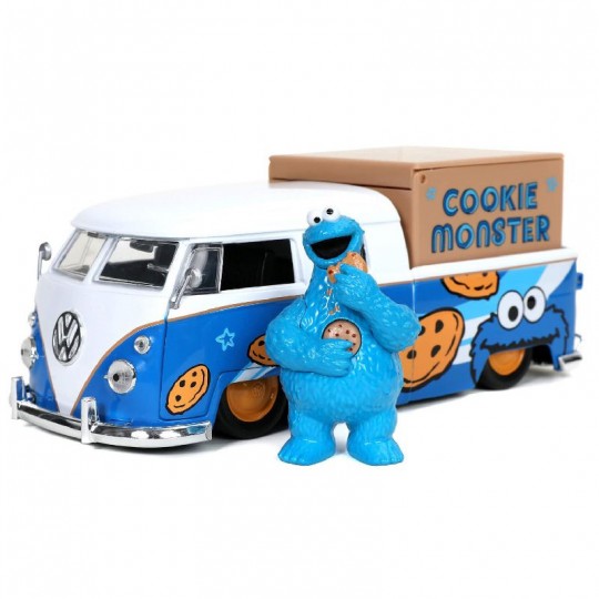 Miniature 1:24 Hollywood Rides Volkswagen Bus Cookie Monster Solido - 1