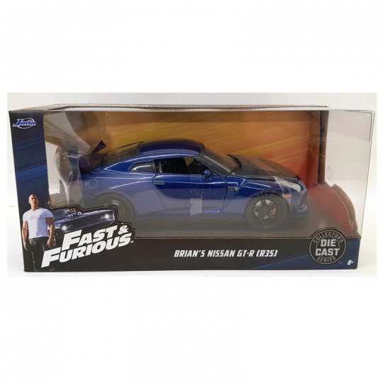 Miniature 1:24 Fast & Furious Nissan Skyline GT-R R35 bleu 2009 Solido - 1