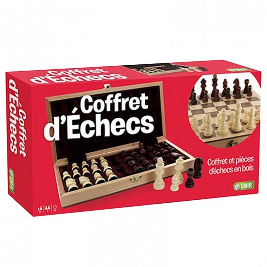 Coffret Échecs hêtre naturel marqueterie 30 x 15 cm - SMIR SMIR - 1