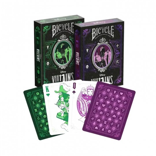 Jeu de 54 cartes Ultimates Disney Vilains Violet & Vert - Bicycle Bicycle - 1