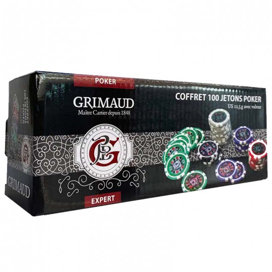 Coffret Cristal 100 jetons US de Poker 11,5gr - Grimaud Grimaud - 1