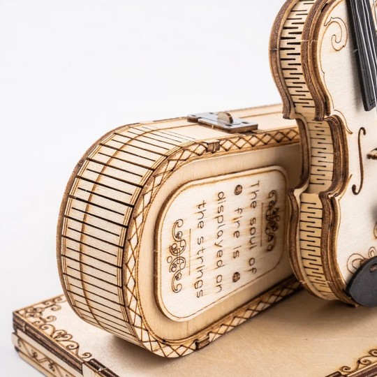 Boîte à Musique Violon Modèle Cappricio - Puzzle 3D Mécanique en bois Rokr Rokr - 4
