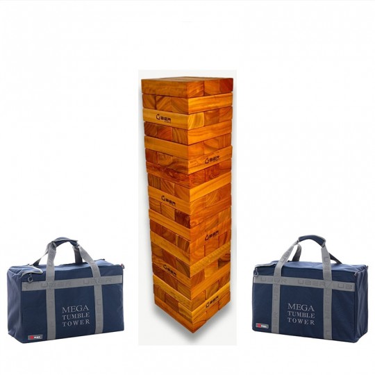 Jenga géant 2m Verni Hardwood : taille Mega - Ubergames Uber Games - 1