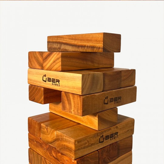 Jenga géant 2m Verni Hardwood : taille Mega - Ubergames Uber Games - 2