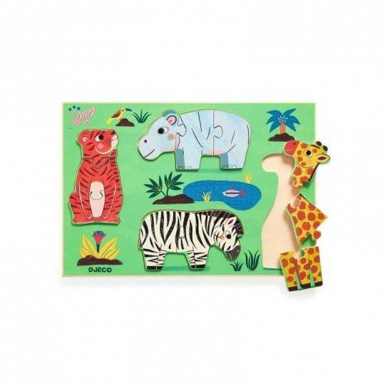 Puzzle bois 12 pcs Coucou Tigre - Djeco Djeco - 1