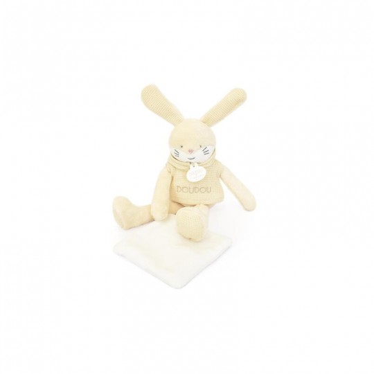 Les Sweety : Doudou Lapin beige avec mouchoir 25 cm - Doudou et Compagnie Doudou et compagnie - 2