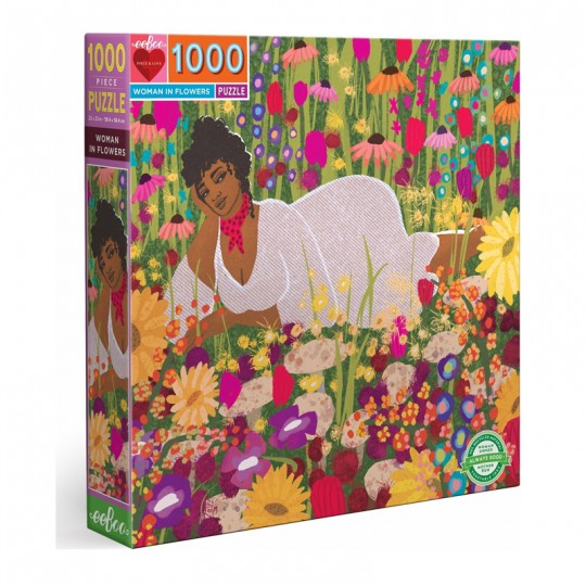 Puzzle 1000 pcs Woman in Flowers - Eeboo Eeboo - 1