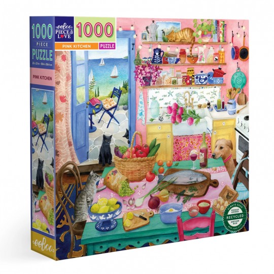 Puzzle 1000 pcs Pink Kitchen - Eeboo Eeboo - 1