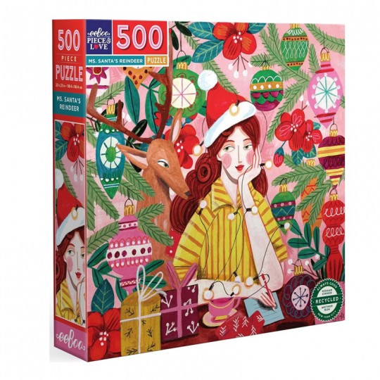 Puzzle 500 pcs Ms. Santa's Reindeer - Eeboo Eeboo - 1