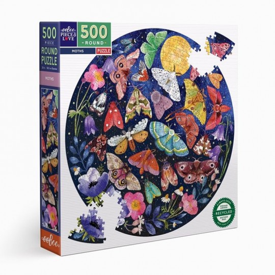 Puzzle 500 pcs rond Moths - Eeboo Eeboo - 1