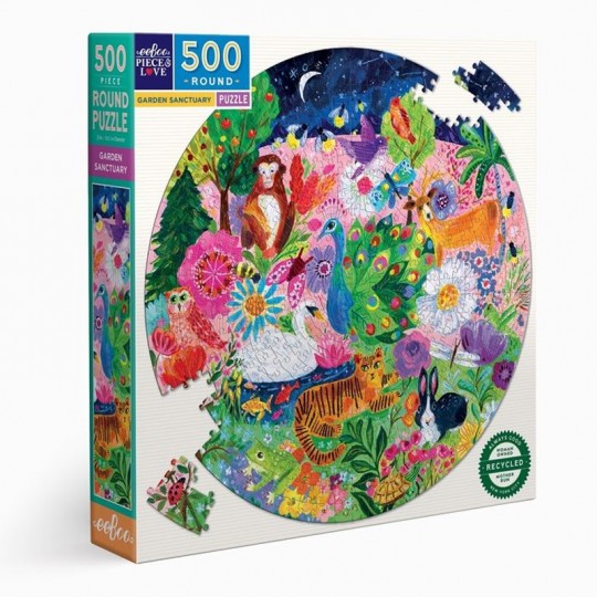 Puzzle 500 pcs rond Garden Sanctuary - Eeboo Eeboo - 1