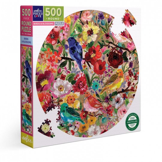 Puzzle 500 pcs rond Birds & Blossoms - Eeboo Eeboo - 1