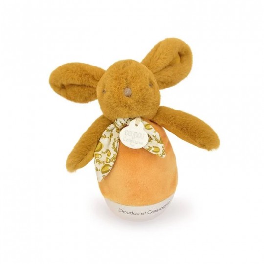 Veilleuse bébé musicale Culbuto jaune moutarde 16 cm - Doudou et Compagnie Doudou et compagnie - 1