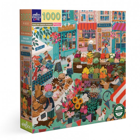 Puzzle 1000 pcs English Green Market - Eeboo Eeboo - 1