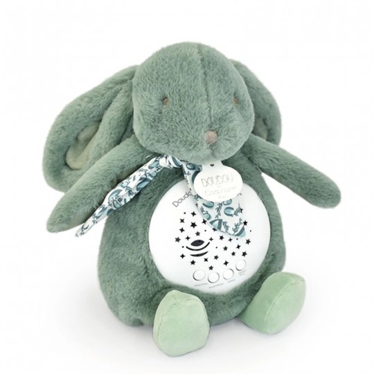 Veilleuse Lapin Musicale Projection mur avec chansons Douces Vert - Doudou et Compagnie Doudou et compagnie - 1