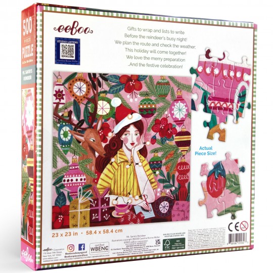 Puzzle 500 pcs Ms. Santa's Reindeer - Eeboo Eeboo - 4