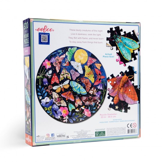 Puzzle 500 pcs rond Moths - Eeboo Eeboo - 3