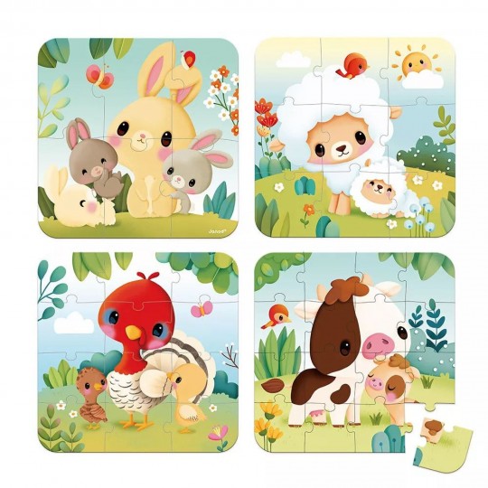 4 Puzzles Evolutifs Animaux Ferme - Janod Janod - 2