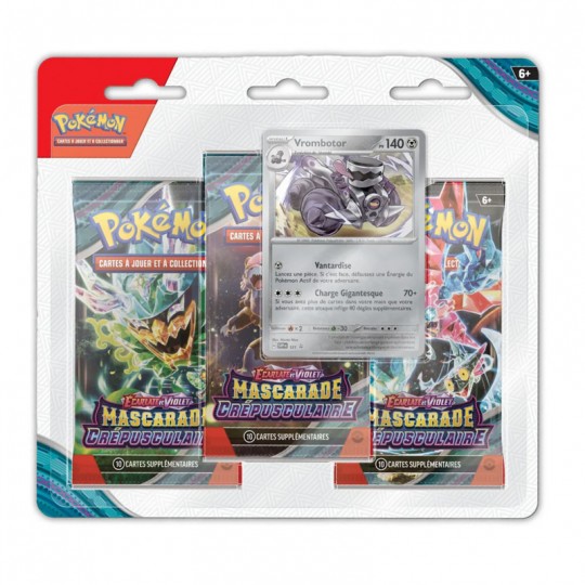 Pokémon : Tripack EV06 Mascarade Crépusculaire - Vrombator Pokémon - 1