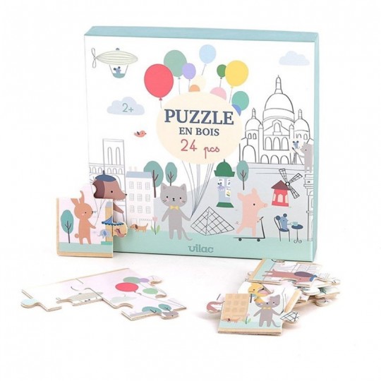 Puzzle en bois 24 pcs Escapade à Paris Sarah Betz - Vilac Vilac - 2