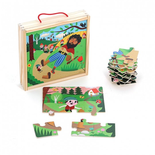 Coffret de 4 puzzles en bois de 9 pcs Le Petit Poucet - Vilac Vilac - 1