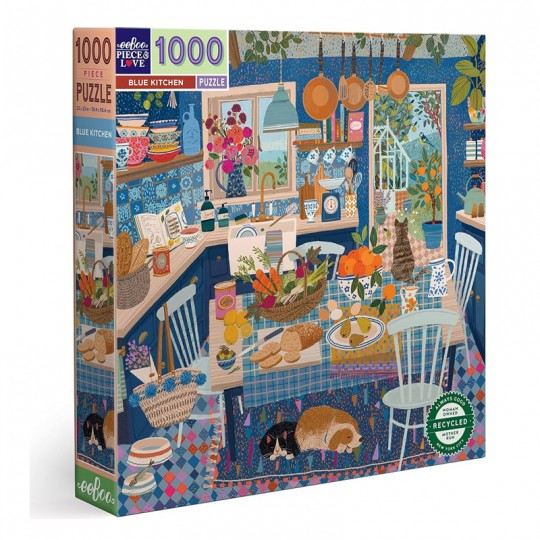 Puzzle 1000 pcs Blue Kitchen - Eeboo Eeboo - 1