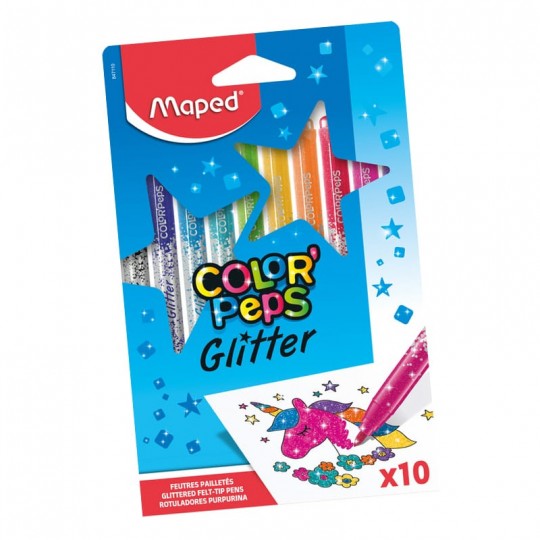 Pack 10 feutres Glitter pailletés Color'Peps - Maped Maped - 1