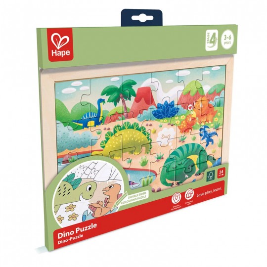 Puzzle 24 pcs Dinosaures 2 en 1 - Hape Hape - 1