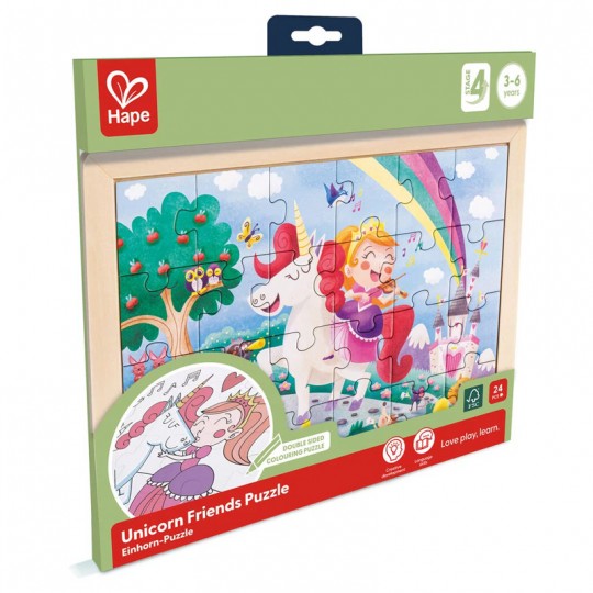 Puzzle 24 pcs Licorne 2 en 1 - Hape Hape - 1