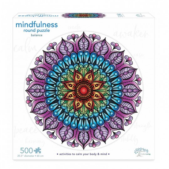 Mindfulness Mandala Round Puzzle 500 pcs Equilibre - Mindful Living Mindful Living - 1