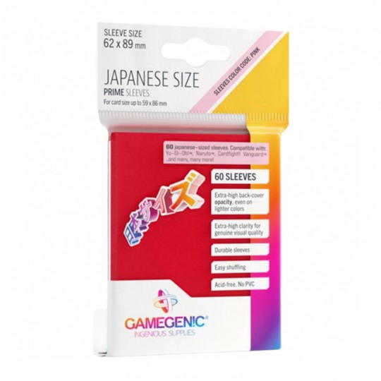 GG : 60 Sleeves Prime Red Japan Size 62 x 89 mm Gamegenic - 1