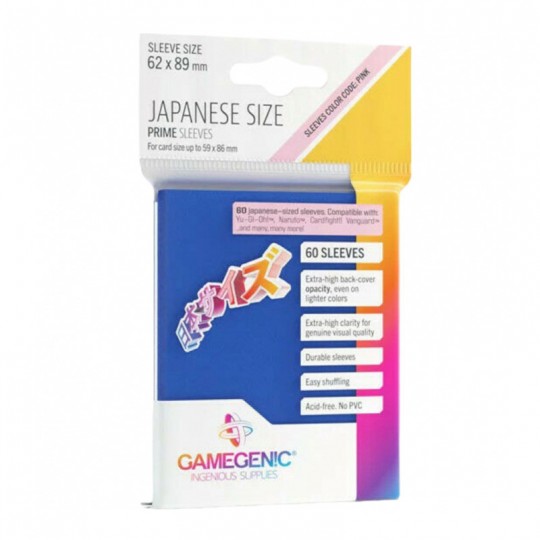 GG : 60 Sleeves Prime Blue Japan Size 62 x 89 mm Gamegenic - 1