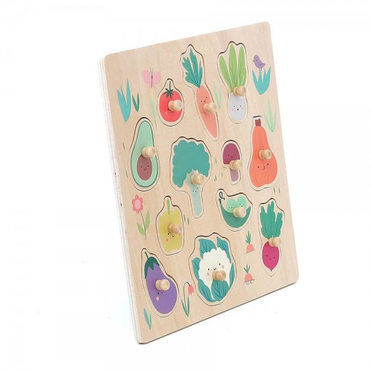 Puzzle encastrement en bois 12 pcs Les légumes du jardin Sarah Betz - Vilac Vilac - 4