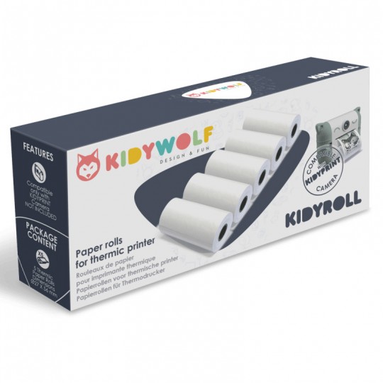 Kidywolf Kidyroll x 5 rouleaux de papier autocollant pour Kidyprint Kidywolf - 1