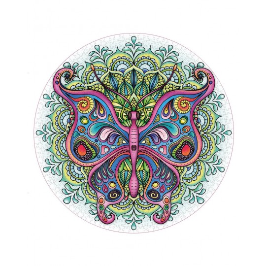 Mindfulness Mandala Round Puzzle 1000 pcs Papillon - Mindful Living Mindful Living - 2