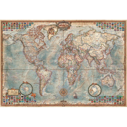 Puzzle 1000 pcs Le monde, carte politique « Miniature » - Educa Educa - 3