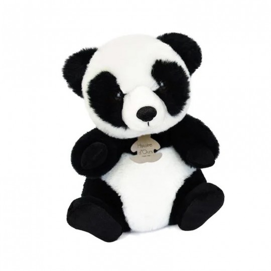 Doux Stretch : Peluche panda assis blanc et noir 20 cm - Histoire d'Ours Histoire d'Ours - 1