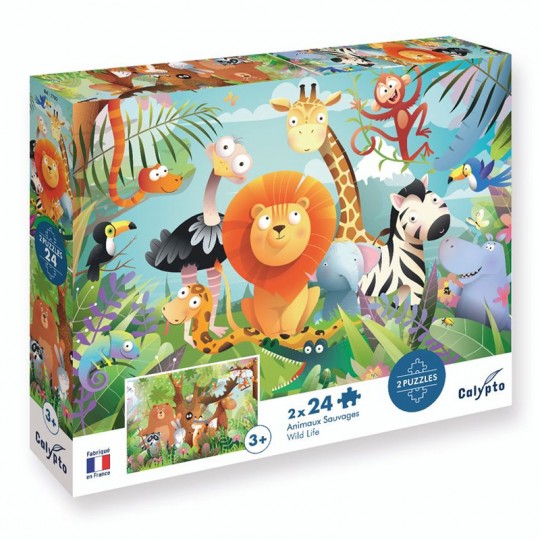 Puzzle 2 x 24 pcs Animaux Sauvages - Calypto SentoSphère - 1