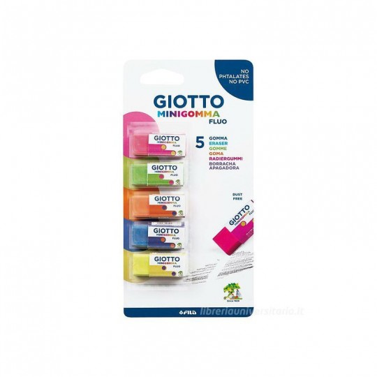 Blister 5 minigommes Fluo Giotto Giotto - 1