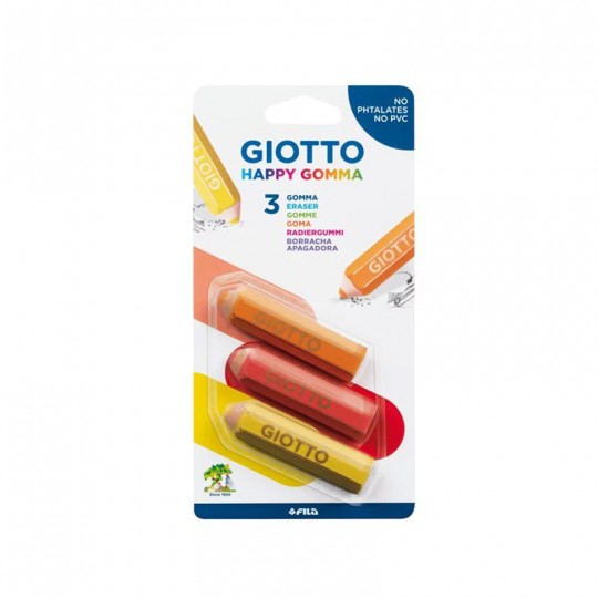 Blister 3 gommes Happy Gomma Giotto Giotto - 1