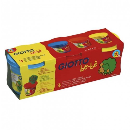 Boite Pate à Jouer Giotto Be-bè 3 x 100G Bleu / Rouge / Jaune Giotto - 1