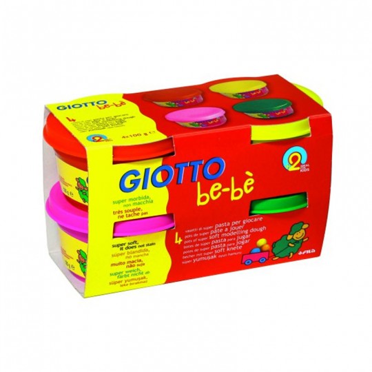 Boite Pate à Jouer Giotto Be-bè 4 x 100G Jaune / Rouge / Vert / Rose Giotto - 1