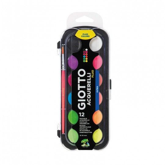 Boite  12 Pastilles Gouache Giotto Fluo Giotto - 1