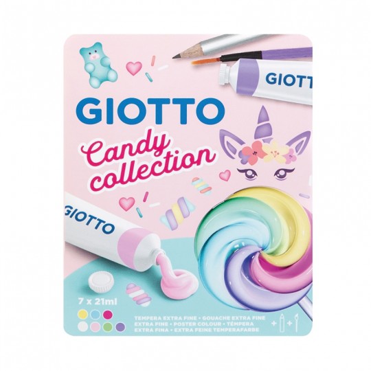 Boite 7 x 21ml Tubes Gouache Giotto Candy Giotto - 1