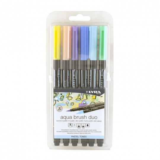 Etui 6 x marqueurs Lyra Aqua Brush Duo Pastel Set LYRA - 1