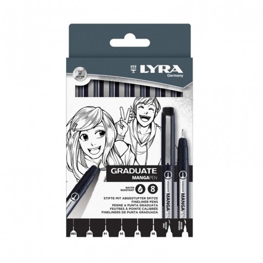 Etui 8 x stylo Lyra Graduate Manga Pen LYRA - 1