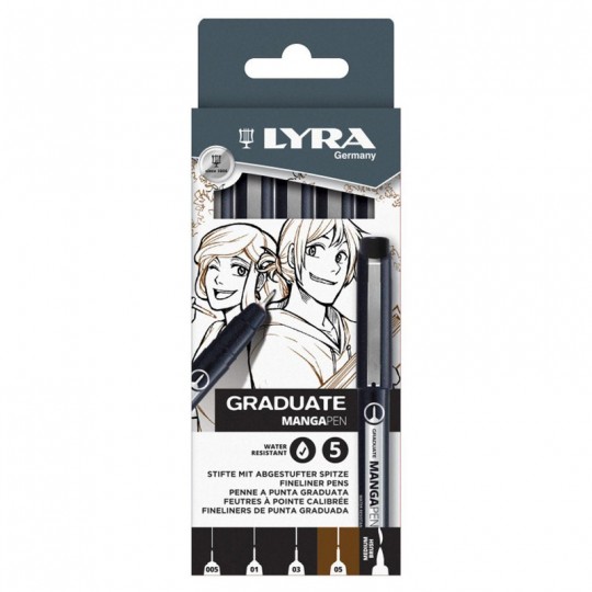 Etui 5 x stylo Lyra Graduate Manga Pen LYRA - 1