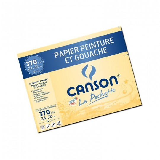 Pochette 6 feuilles Canson Gouache 24x32 cm 370 g/m² Canson - 1