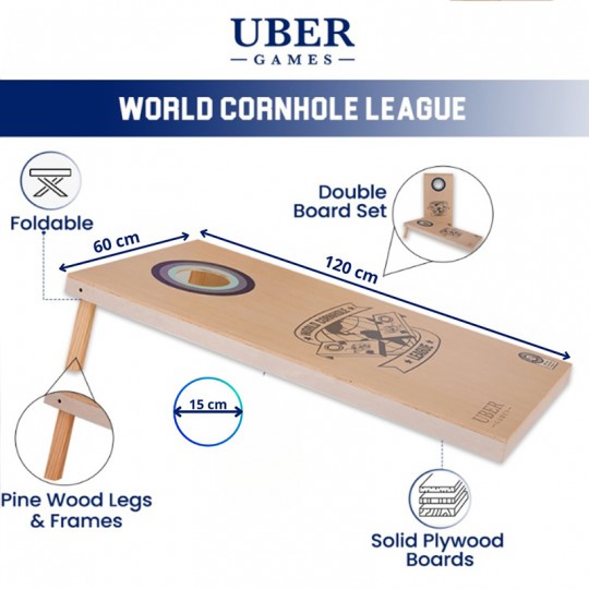 Cornhole - taille : Géant 120x60 cm - Double planche Uber Games - 9