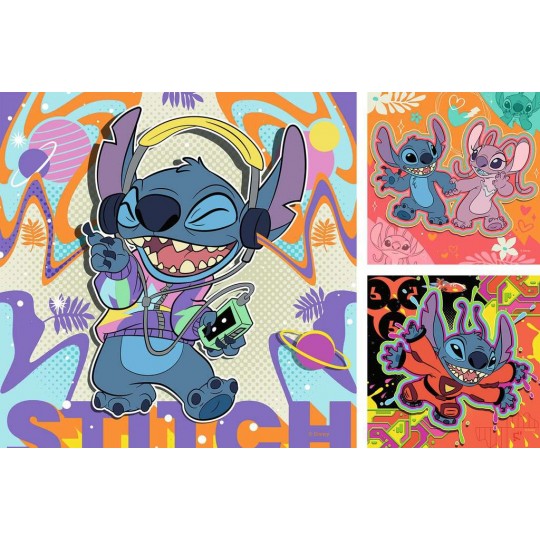 Puzzles 3x49 pcs Jouer toute la journée Disney Stitch - Ravensburger Ravensburger - 3